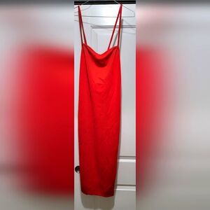 Pretty Little Thing Red Strappy Midi Dress Size 16(uk)(US 12) NWT
